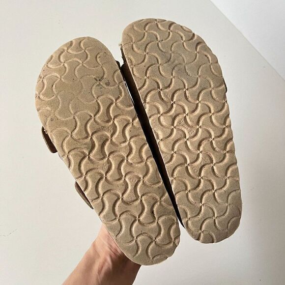 Birkenstock Arizona Big Buckle Washed Metallic Rose Two Strap Sandals 37 Narrow - Picture 8 of 11